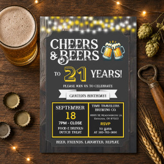 Brauerei-Geburtstags-Cheers und Biere zum 21. Gebu Einladung