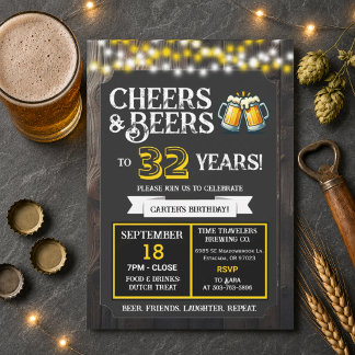 Brauerei-Geburtstags-Cheers und Biere zum 32. Jahr Einladung