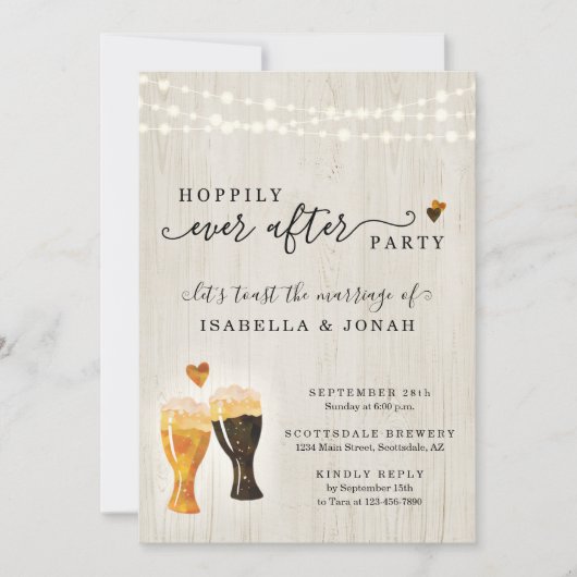 Brauerei Hochzeitsempfang nur Einladung (Vorderseite)