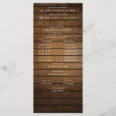 Brauerei-Hochzeitsprogramm Programm (Rückseite)