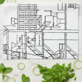 Brauerei-Plan Geschirrtuch (Gefaltet)