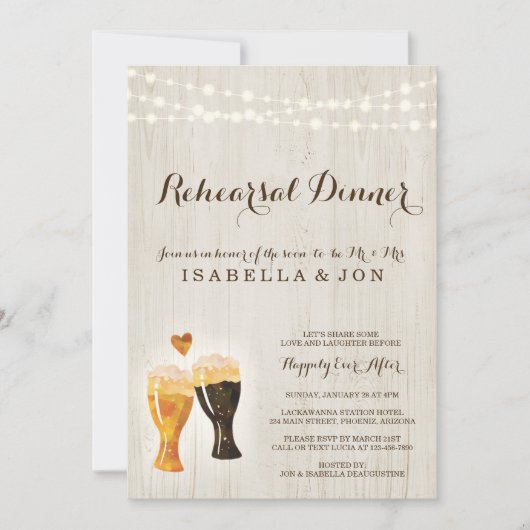 Brauerei Probe Dinner Einladung | Rustikales Bier (Vorderseite)