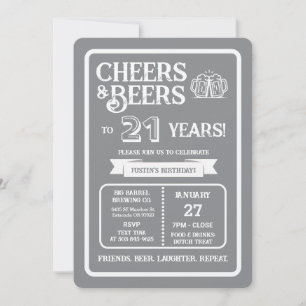 Brauerei Pub Geburtstags Cheers und Biere zum 21.  Einladung