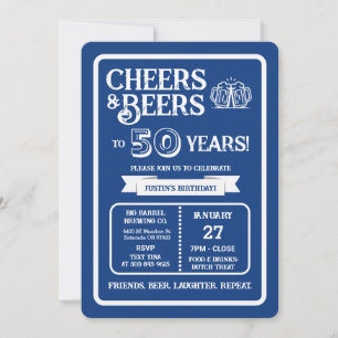 Brauerei Pub Geburtstags Cheers und Biere zum 50. Einladung