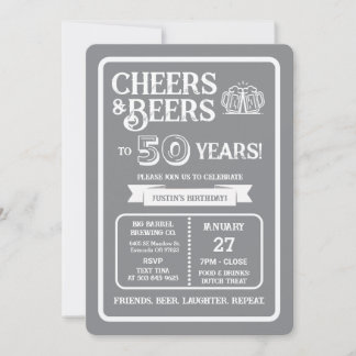 Brauerei Pub Geburtstags Cheers und Biere zum 50-j Einladung