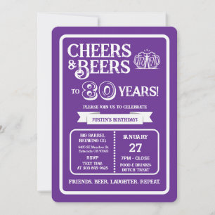 Brauerei Pub Geburtstags Cheers und Biere zum 80-j Einladung