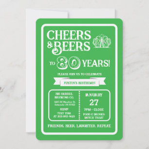 Brauerei Pub Geburtstags Cheers und Biere zum 80-j Einladung