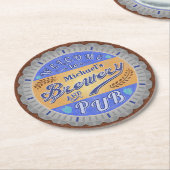 Brauerei Pub Personalisiert Bierflasche Runder Pappuntersetzer (Angewinkelt)