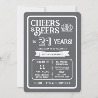 Brauerei Überraschung Prost und Bier zum 21. Gebur Einladung