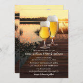 Brauereibeer Sunset Hochzeitsempfang Einladung (Vorne/Hinten)
