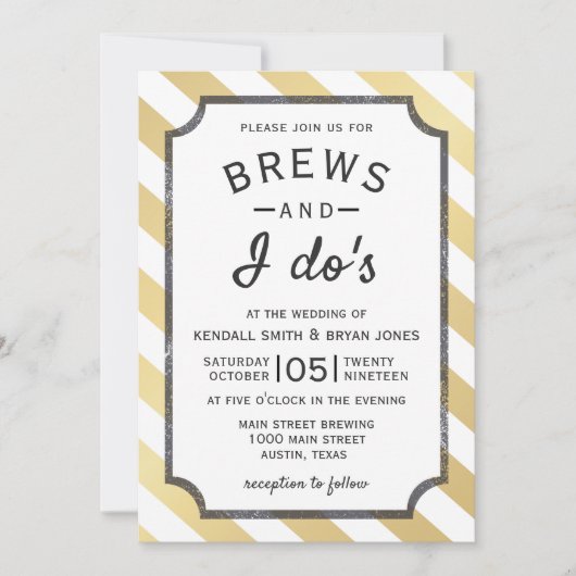 Brauereien und ich machen das Brauereithema Hochze Einladung (Vorderseite)