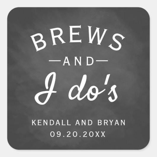 Brauereien und ich machen die Chalkboard-Brauerei Quadratischer Aufkleber (Vorderseite)