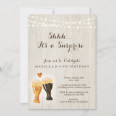 Brauereiüberraschung Geburtstagsparty| Rustikales  Einladung (Vorderseite)