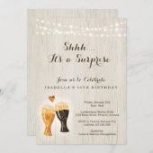 Brauereiüberraschung Geburtstagsparty| Rustikales  Einladung (Vorne/Hinten)