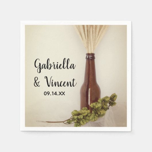 Brauereizeit für Weizen und Hopfen Serviette (Vorderseite)