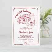 Braukaffee handgezogen Doodles Babydusche Einladung (Stehend Vorderseite)