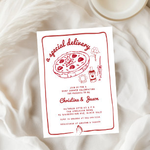 Braukaffee handgezogen Doodles Babydusche Einladung