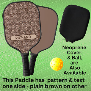 braun 3D-Kreis Geometrisch, Name hinzufügen oder M Pickleball Schläger