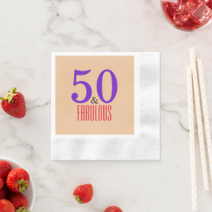 Braun 50 und herrlicher Geburtstag Serviette
