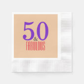 Braun 50 und herrlicher Geburtstag Serviette (Vorderseite)