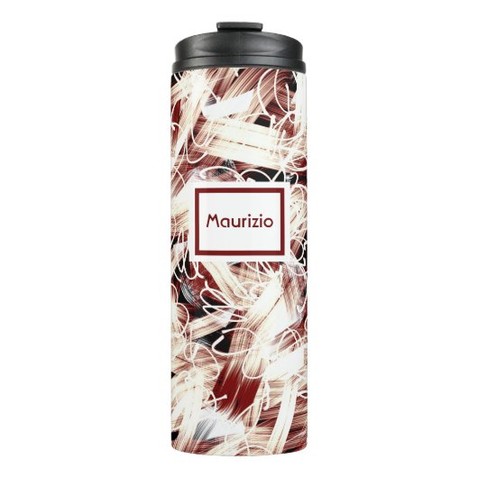 braun abstrahiert thermosbecher (Vorderseite)
