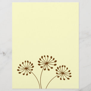 Braun Abstrakt Löwenzahn Floral Flyer