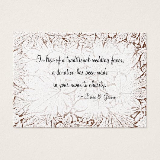 Braun Abstrakte Blätter Hochzeit Wohltätigkeit Lie (Vorderseite)
