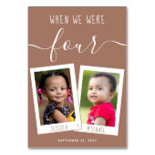 Braun, als wir alt waren Kinder Fotos Script Hochz Tischnummer (Rückseite)