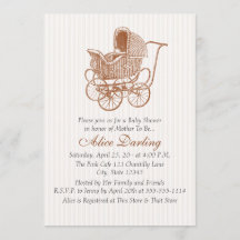 Braun alte Babytrage Baby Shower