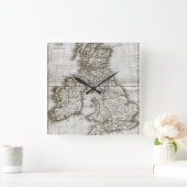 Braun Alte Welt Antike Kartenmauer Uhr (Zuhause)