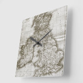 Braun Alte Welt Antike Kartenmauer Uhr (Winkel)