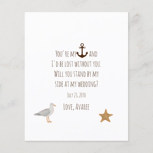 Braun Anker wirst du meine Trauzeugin sein (Rückseite)