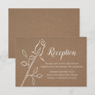 Braun-Antik-Empfang Land-Hochzeit auf Kraft-Papier Einladung