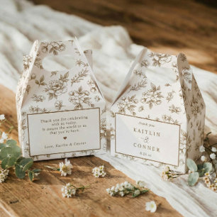 Braun-antike viktorianische Blumen-Hochzeit im fra Geschenkschachtel