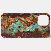 Braun Aqua Türkis Grüne Marbella Kunst Case-Mate iPhone Hülle (Rückseite (Horizontal))