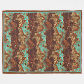 Braun Aqua Türkis Grüne Marbella Kunst Fleecedecke (Vorderseite (Horizontal))