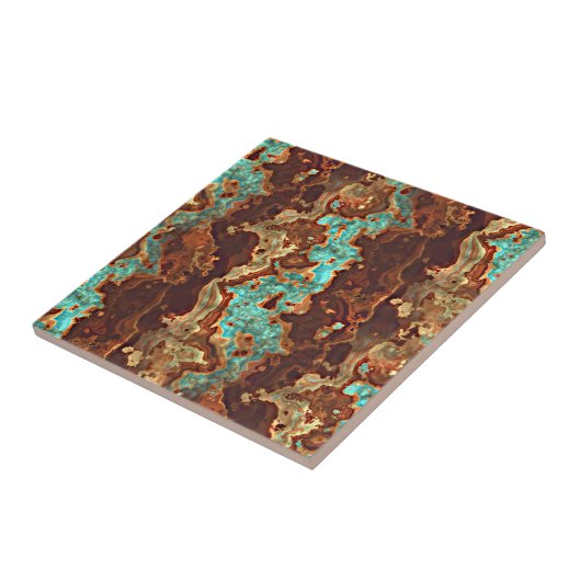 Braun Aqua Türkis Grüne Marbella Kunst Fliese (Seite)