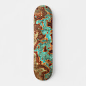 Braun Aqua Türkis Grüne Marbella Kunst Skateboard (Vorne)