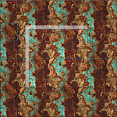 Braun Aqua Türkis Grüne Marbella Kunst Stoff (Kachel)