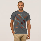 Braun Aquamarin Beige Diagonal Südwestliche Kunst  T-Shirt (Vorne ganz)