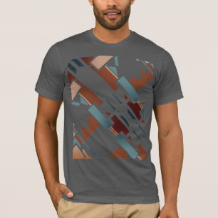 Braun Aquamarin Beige Diagonal Südwestliche Kunst T-Shirt