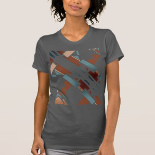 Braun Aquamarin Beige Diagonal Südwestliche Kunst T-Shirt