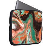 Braun, Aquamarin, orange Marmor Digitale Kunst Laptopschutzhülle (Vorne Rechts)