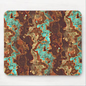 Braun Aquamarin türkisfarbene Grüne Marbella Kunst Mousepad (Vorne)