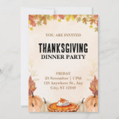 Braun Aquarell Erntedank Abendessen Party Einladung (Vorderseite)