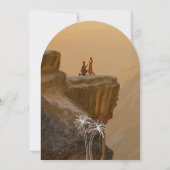 Braun Arched Minimalistisch Tropics Wedding Einladung (Rückseite)