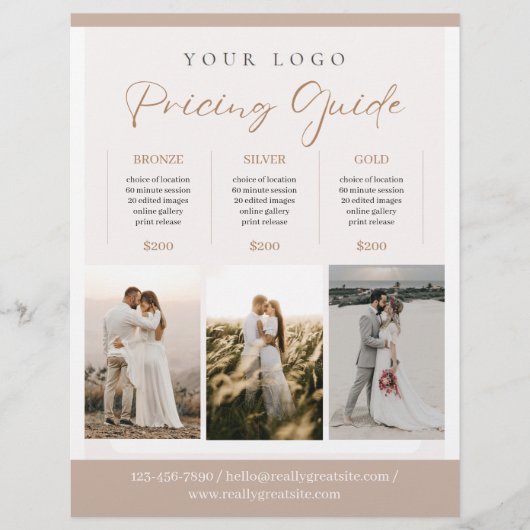 Braun Ästhetik Elegant Minimalistisch Fotograf Flyer (Vorne)