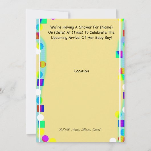 Braun Baby Boy Dusche Einladung oder Ankündigung (Rückseite)