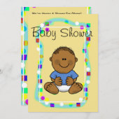 Braun Baby Boy Dusche Einladung oder Ankündigung (Vorne/Hinten)