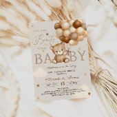 Braun Baby Dusche abwarten Einladung